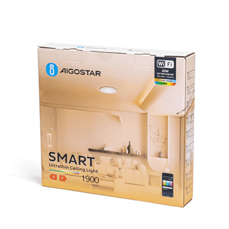 Inteligentné slim stropné svietidlo CCT 18W+RGB 4W 2700K-6500K 