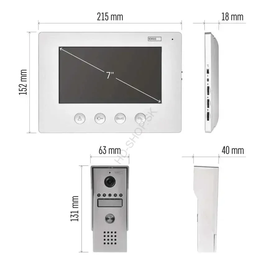 Sada videovrátnika EMOS EM-03M 2WIRE
