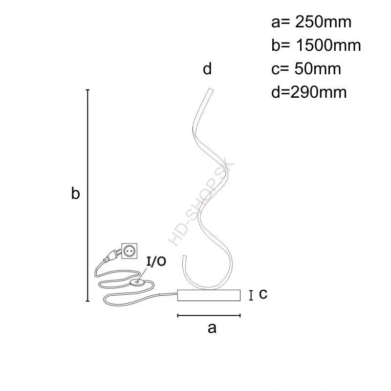 LED dizajnová stojaca lampa 50W + DO