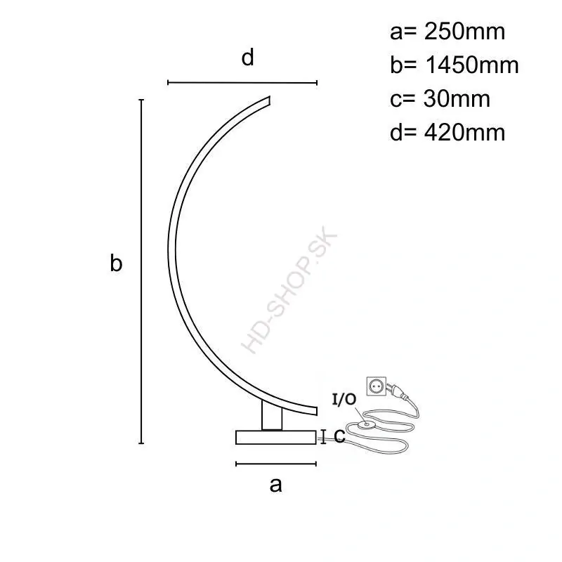 LED dizajnová stojaca lampa 75W + DO