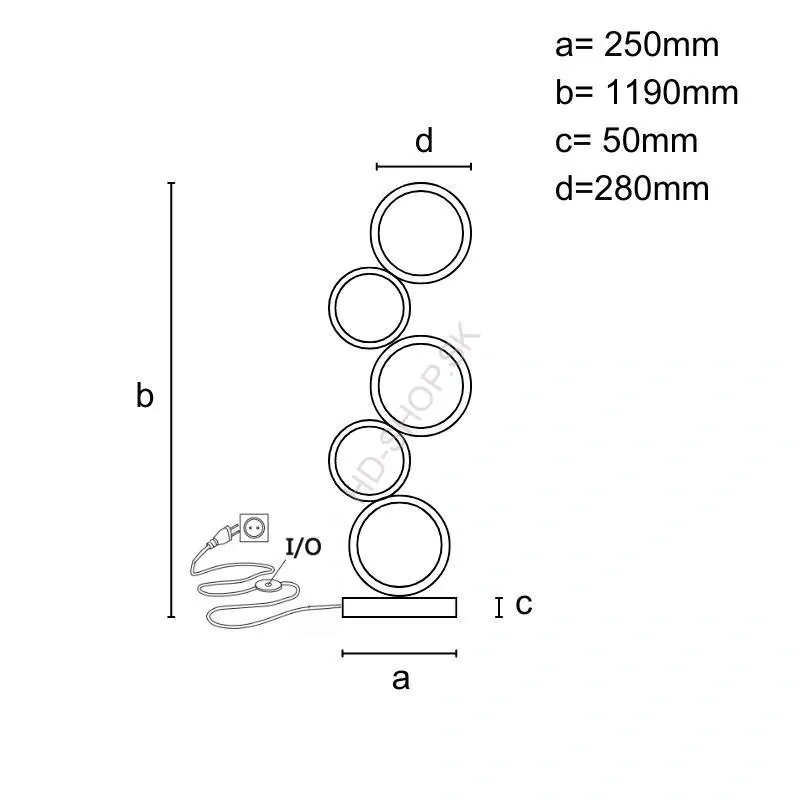 LED dizajnová stojaca lampa 85W + DO
