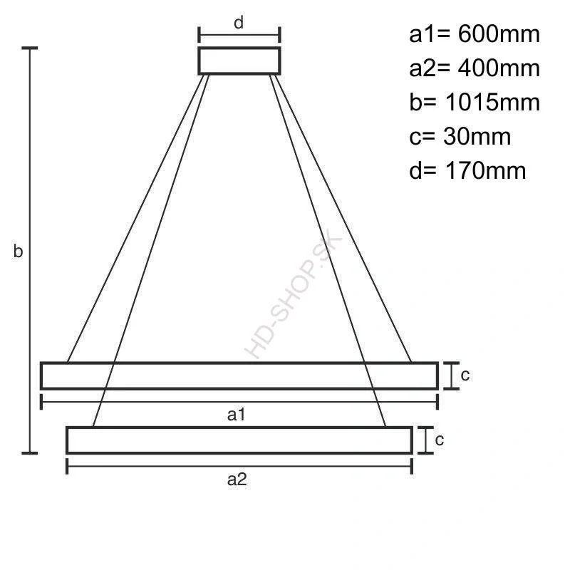 LED závesné svietidlo + diaľkový ovládač 100W