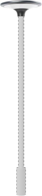 Solárne parkové LED svietidlo, IP65,20W, 4000K, 2100 lm