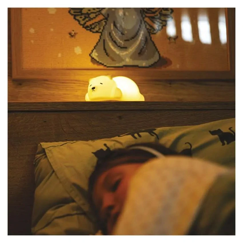 LED nočné svetlo medveď, multicolor, dobíjateľný