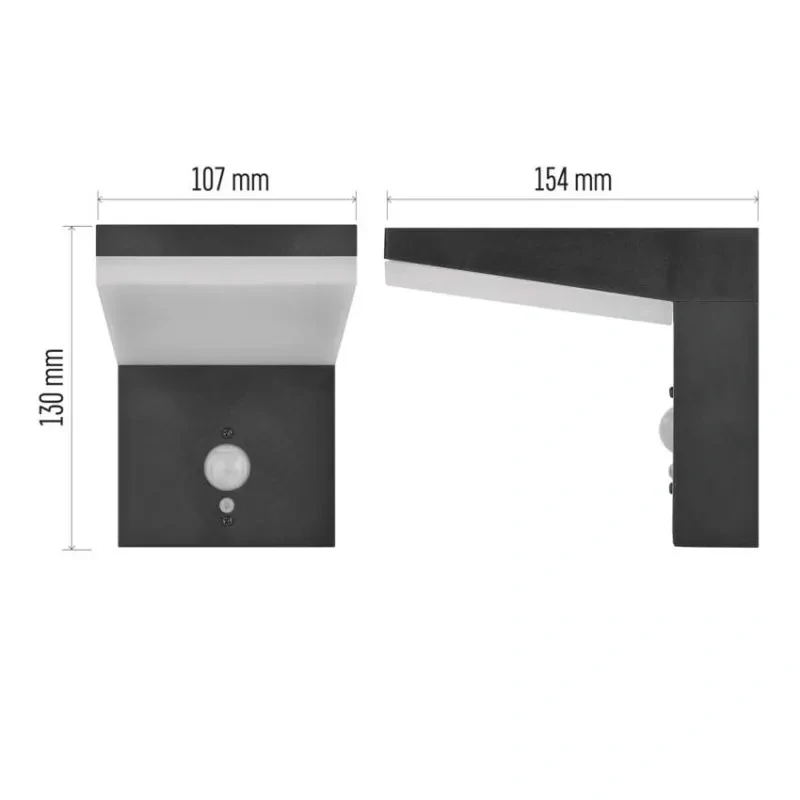 LED solárne nástenné svietidlo VEREA 4,4 W 3000 K IP44 čierne