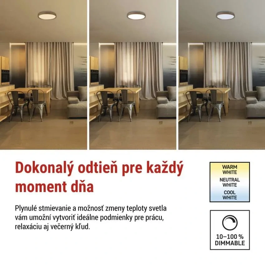 LED nástenné svietidlo ILVI, kruhové 45 W, stmievanie + CCT