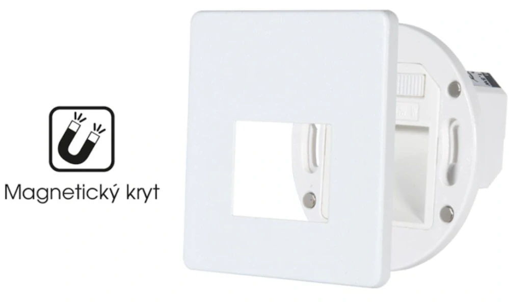 Ecolite STEP SSN-S80-SQ/BI so zloženým magnetickým krytom – prepínač farby svetla 3000/4000/5700 K