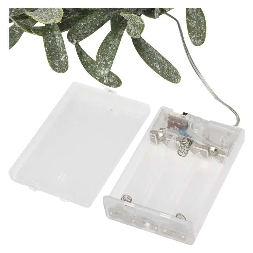 LED dekorácia - veniec z imela, 3x AA, teplá biela, časovač