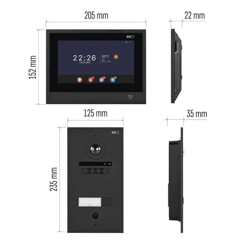 EMOS GoSmart IP-880A 2WIRE WiFi videovrátnik – sada