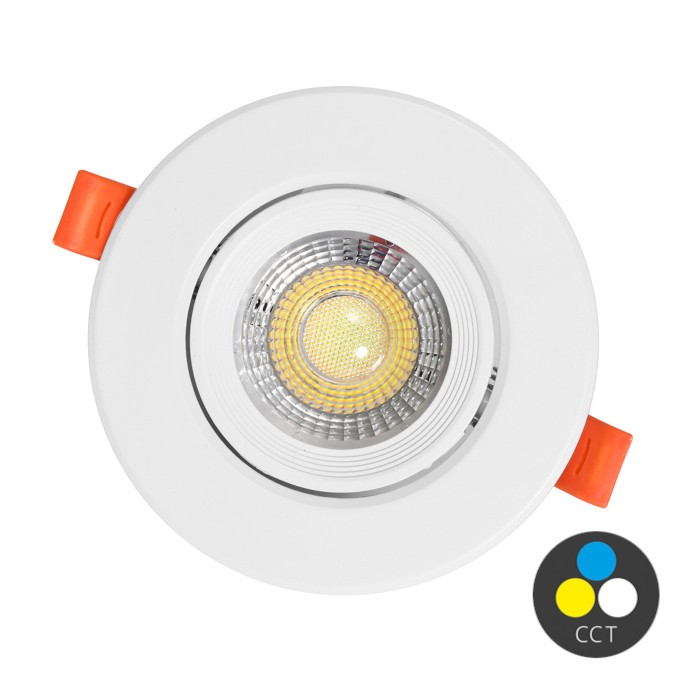 Výklopné bodové LED svietidlo ZITA 2 kruh, 11 cm, 12 W, CCT, IP20, biele (LED-ZHS04/12W/CCT/BI)