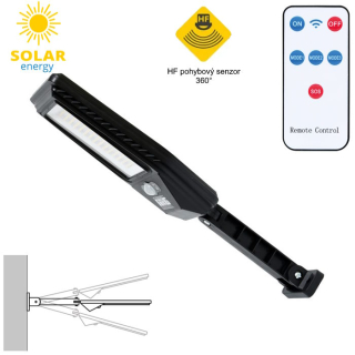 Solárne fasádne senzorové LED svietidlo s DO 265lm