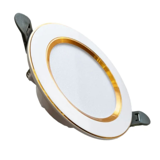 NEDES zapustený LED panel kruh 7,5W / 4000K / biely+zlatý prúžok