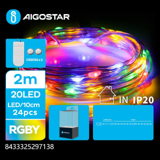 Vianočná dekoračná LED reťaz na batérie 2m RGBY