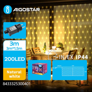 Vianočná LED reťaz "sieť" 3 m x 1,5 m teplá biela
