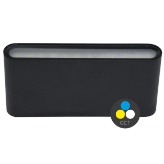 LED fasádne svietidlo s nastaviteľnou teplotou farby 2x6W čierne