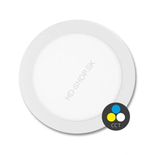 Zapustený kruhový LED panel 12 W s nastaviteľnou farbou svetla