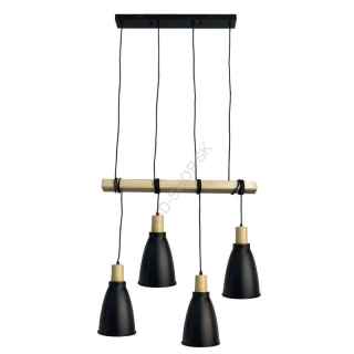 Závesné kovové svietidlo čierne - 4x E27
