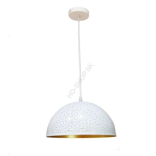 Závesné kovové svietidlo biela - 1x E27