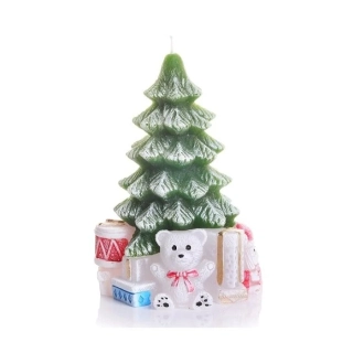 Sviečka - vianočný stromček s darčekmi  95x150 mm