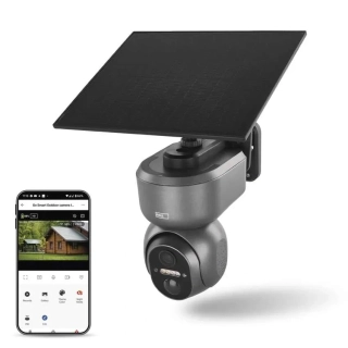 GoSmart Vonkajšia otočná kamera IP-6000 OWL s 4G/LTE, šedá, so solárnym panelom