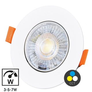 Vstavané výklopné LED kruhové svietidlo biele