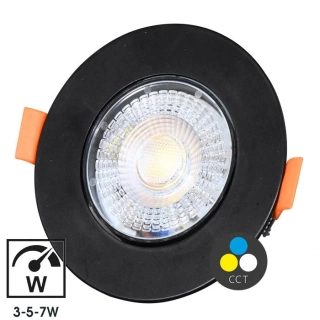 Vstavané výklopné LED kruhové svietidlo čierne