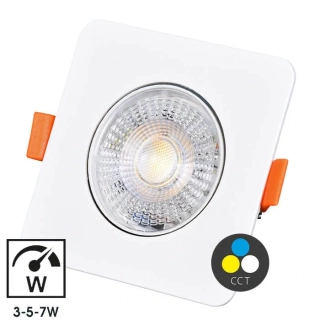 Vstavané výklopné LED hranaté svietidlo biele