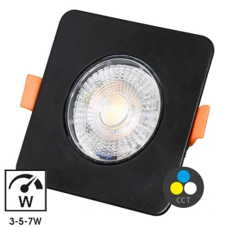 Vstavané výklopné LED hranaté svietidlo čierne