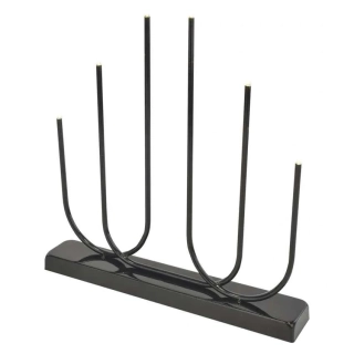 LED svietnik kovový čierny, 40 cm, 2x AA, vnútorný, teplá biela