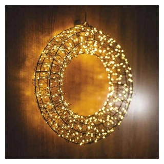 LED vianočný veniec – 480 LED, vonkajší aj vnútorný, teplá biela