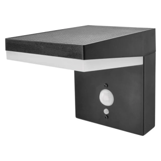 LED solárne nástenné svietidlo VEREA 4,4 W 3000 K IP44 čierne