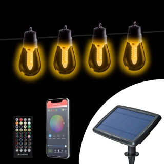 SMART solárna LED reťaz 25×LED Bluetooth 13,6 m IP65