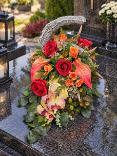 Spomienková maxi ikebana, červená