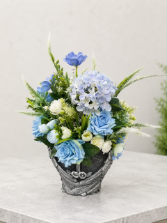 Spomienková zaťažená ikebana modrá