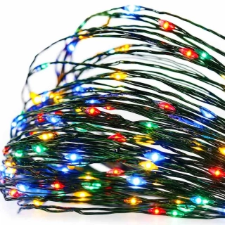 LED vianočná nano reťaz zelená, 7,5 m, vonkajšia aj vnútorná, multicolor, časovač