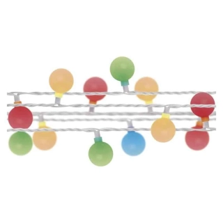 LED svetelná cherry reťaz – guličky 2,5cm, 4m, vonkajšia aj vnútorná, multicolor, časovač