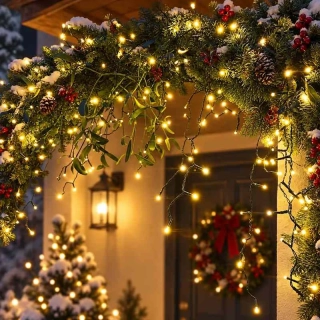 LED vianočné cencúle, 3,6 m, vonkajšie aj vnútorné, teplá biela, programy