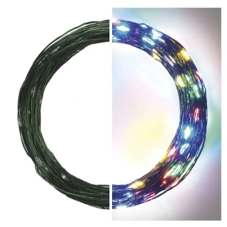 LED vianočná nano reťaz zelená, 15 m, vonkajšia aj vnútorná, multicolor, časovač