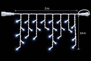 Premium LED spojovacia reťaz biela – cencúle, 3 m, vonkajšia, studená biela