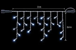 Premium LED spoj. reťaz preblikávajúca – cencúle, 3 m, vonkajšia, studená biela