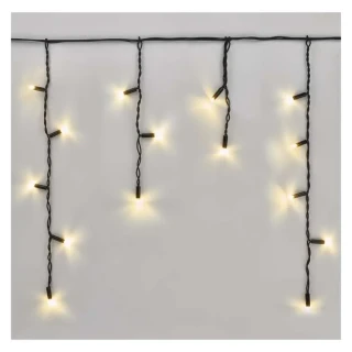 Premium LED spojovacia reťaz čierna – cencúle, 3 m, vonkajšia, teplá biela