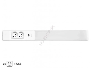 LED podlinkové svietidlo so zásuvkami a USB 18W