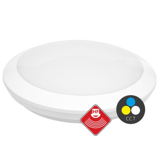 Stropné LED svietidlo ZARA so senzorom HF a núdzovým modulom, 30 cm, 16 W, CCT, IP66, IK10 (WHST706/HF/EM-16W/CCT)